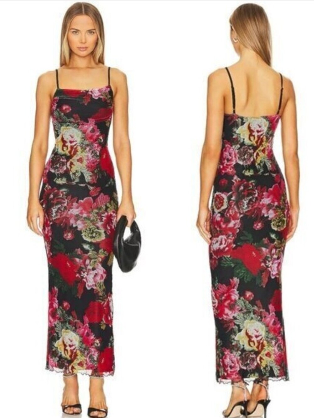 Superdown Molly Maxi Dress In Black Floral NWT Size Med